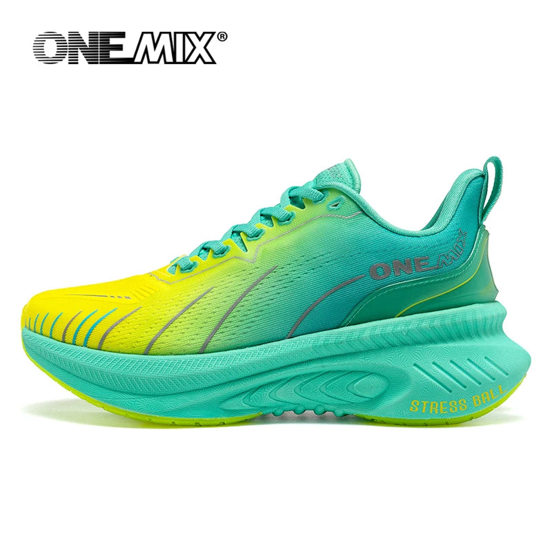 Zapatillas de running ONEMIX White Road para hombre con amortiguación de aire, deportivas de exterior, zapatillas de entrenamiento masculinas de verano para jogging, calzado para mujer