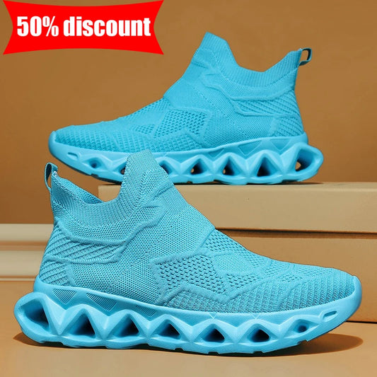 Men's Sports Shoes Ultralight Fashion Slip-On Daily Walking Outdoor Jogging Shoes Breathable Mesh Comfortable Casual Shoes for Men