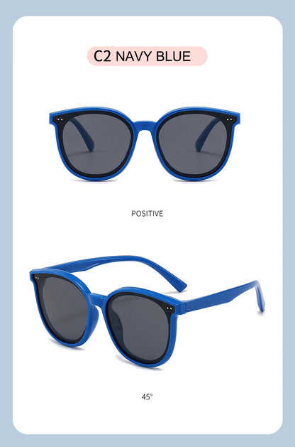 3-12 Years Kids Polarized Sunglasses Boys' Cool Girls Soft TPEE Frame Cat Eye Design Fashion Sun UV400 Protection Oval Glasses