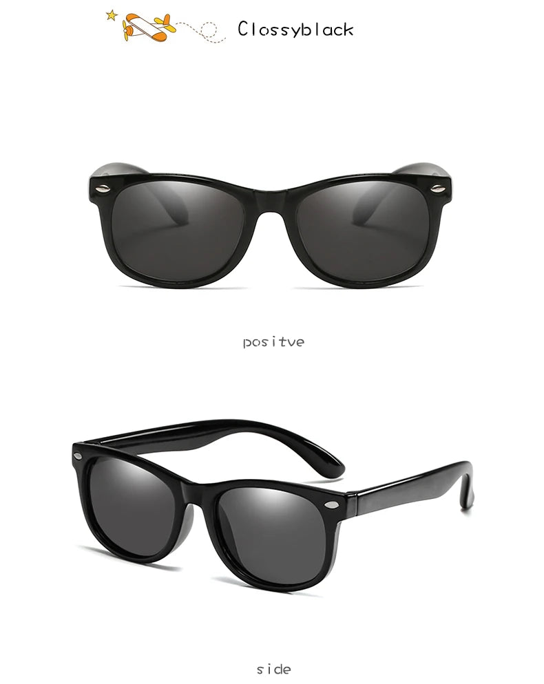 Polarized Kids Sunglasses TR90 Silicone Gel Frame Classic Square Children Sun Glasses Girls Boys Multi Color Baby Goggles UV400