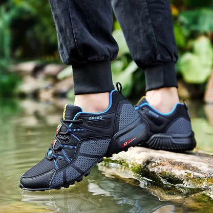 Men's hiking shoes, all-terrain outdoor sports shoes, breathable mesh, non-slip, wear-resistant hiking shoes, outdoor cycling shoes