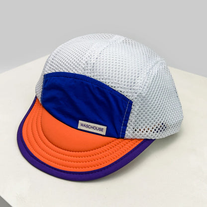 Cappellini da baseball unisex semplici in rete con lettere, parasole, ad asciugatura rapida, traspiranti, con visiera corta e a punta, versatili, alla moda, per attività all’aperto