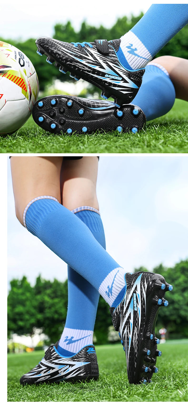 Nouvelles chaussures de football pour enfants, crampons antidérapants pour terrain de football, chaussures de football pour enfants, bottes de football d'intérieur, baskets professionnelles rapides, pointures 28-39.