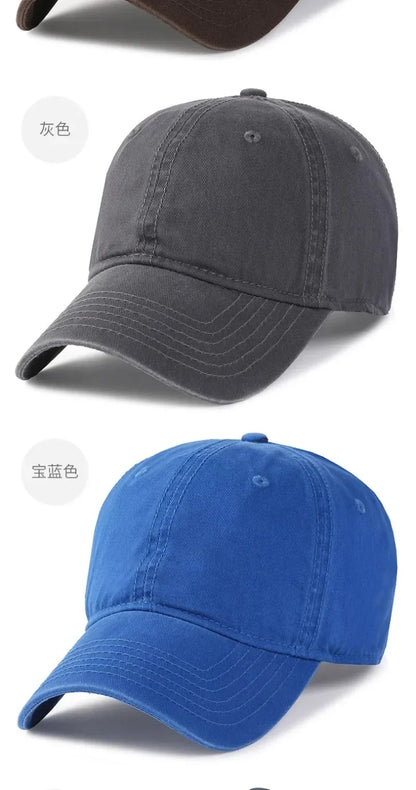 Jednobarevná velká měkká bavlněná baseballová čepice pro muže, 63 cm, klasická plus snapback čepice, dámský golfový klobouk proti slunci, 59–62 cm