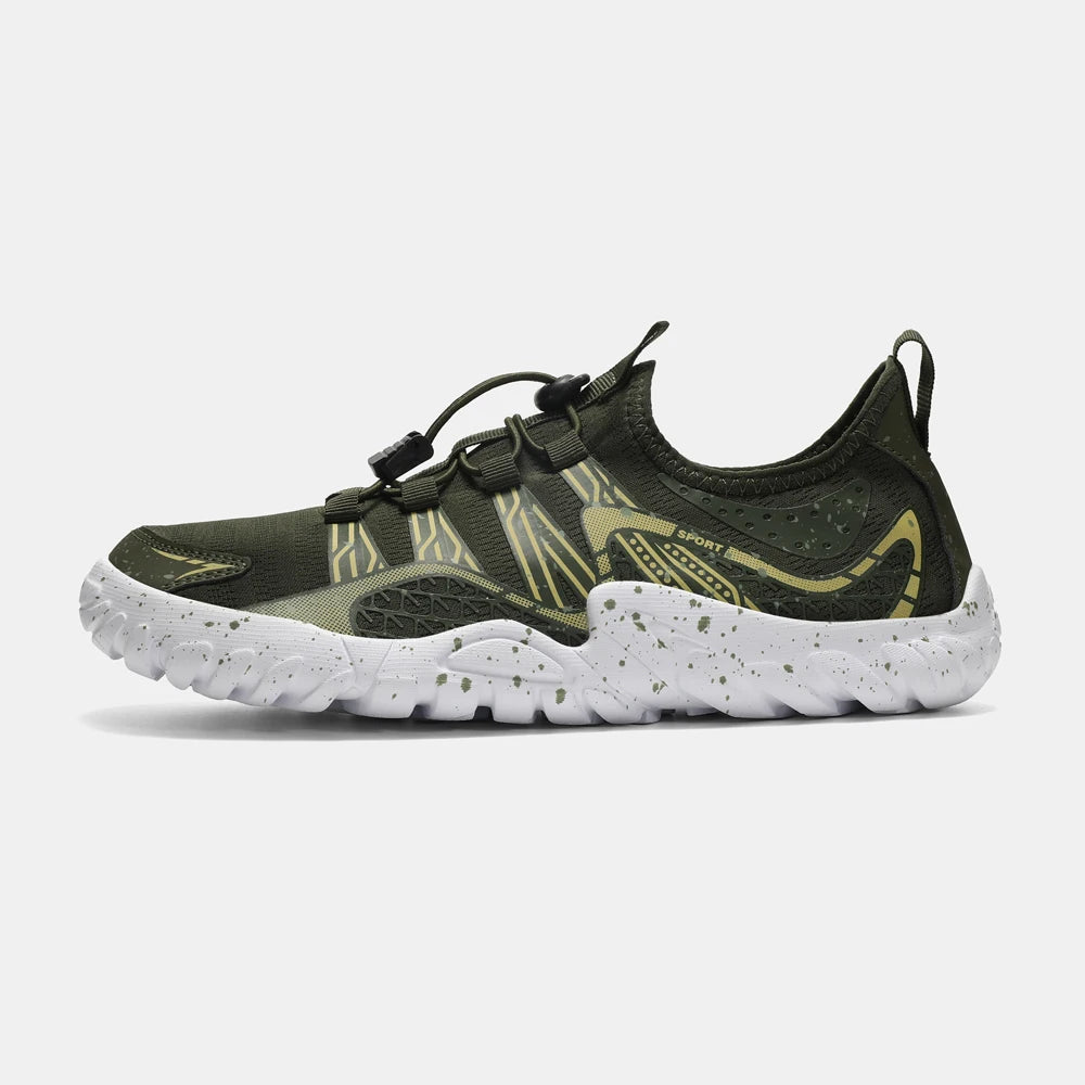 Oiaano Wide Barefoot Men's Sports Shoes Black Mesh Knit Ultra Light Breathable Leisure Working Jogging Outdoor Soft Sole Zero Drop
