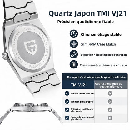 PAGANI DESIGN 2026 New Thin 7mm Fashion Men's Quartz Watch 10Bar Waterproof Stainless Steel Sapphire C3 Upgrade V2 reloj hombre