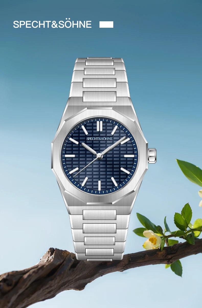 New 2026 Fashion Rare Specht & Söhne Men's Watch Ultrathin 38MM Steel Sapphire Crystal VH31 Quartz Wristwatch