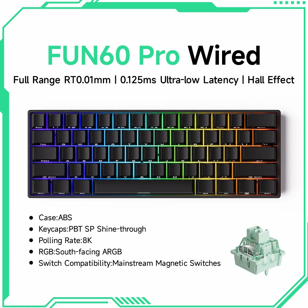 Akko MonsGeek FUN68 FUN60 PRO&MAX Tastiera magnetica HE 60% 65% Tastiere da gaming Rapid Trigger 8K Tastiera custom per gamer Esports