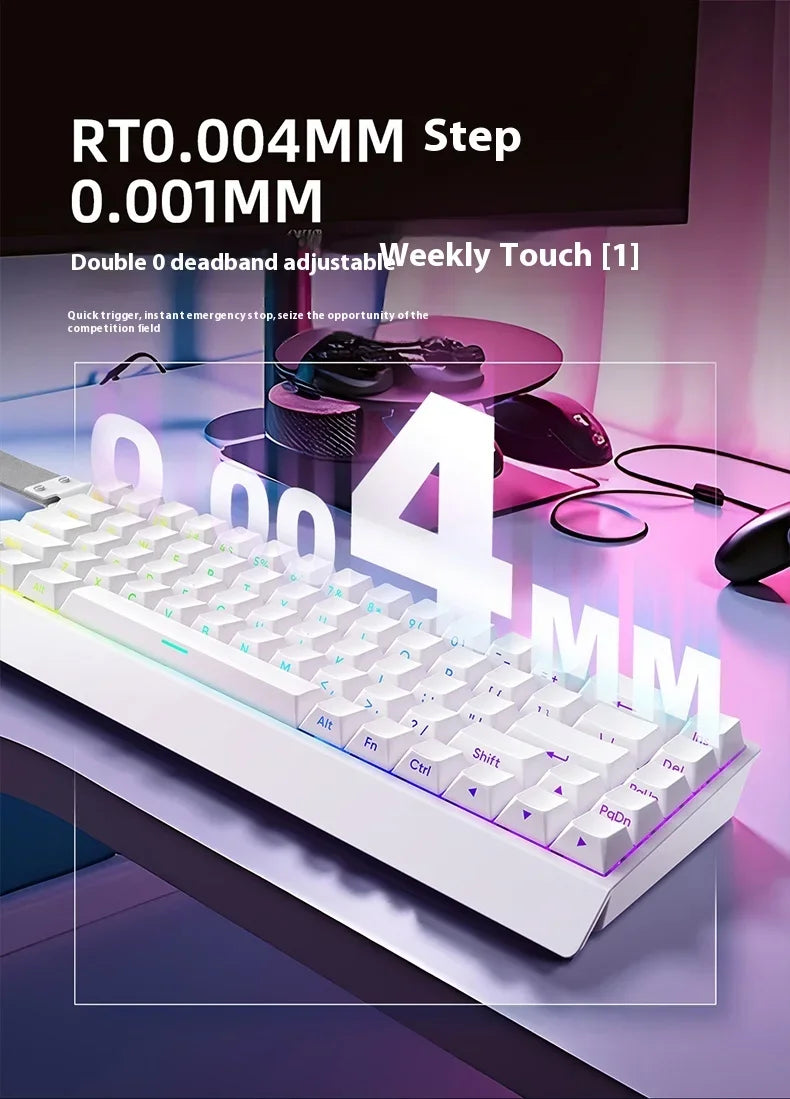IROK Carotmas Mercury68 Teclado Mecânico com Switches Magnéticos 8K 68 Teclas RT0.004mm Baixa Latência Teclado Gaming com Fio Personalizado para PC Presentes