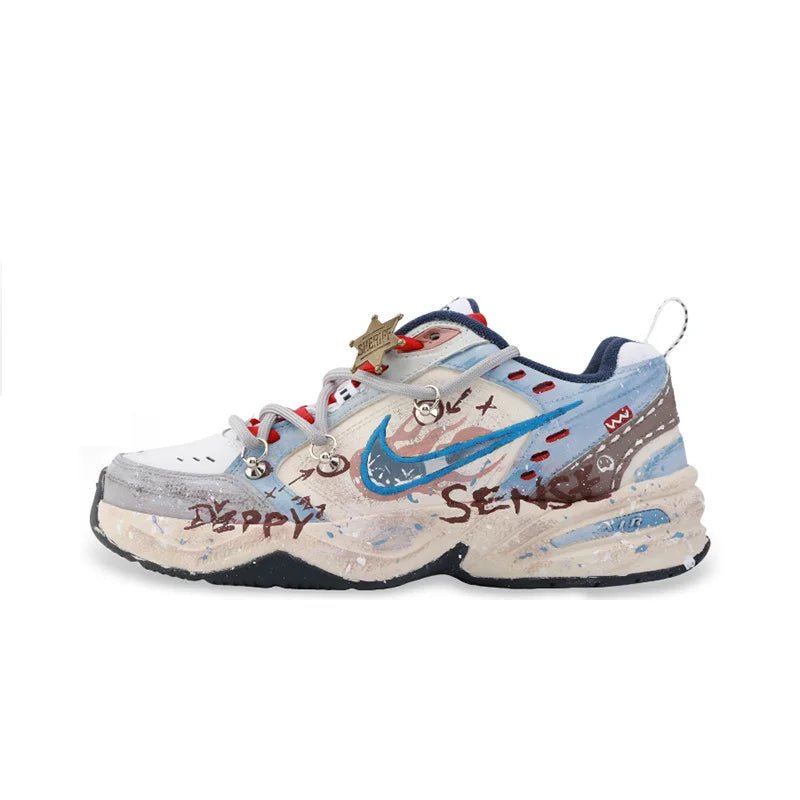 Personalizované tenisky Nike Air Monarch 4 Drippy Officer Bunny American Retro – nádherné ručne maľované nízke unisex bežecké topánky