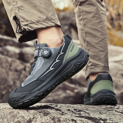 Sneakers da trekking da uomo con fibbia girevole, scarpe da escursionismo con suola spessa per attività all’aperto, scarpe sportive da uomo, comode e antiscivolo, ideali per arrampicata e passeggiate