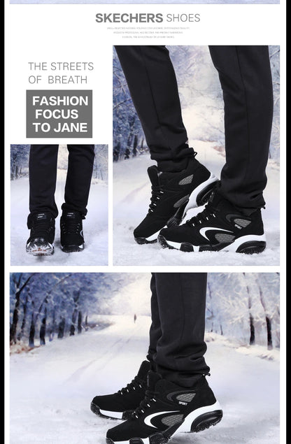 Ανδρικές μπότες χιονιού, ζεστές χειμερινές, ζευγάρι, casual πάνινα παπούτσια, μοντέρνα, δερμάτινα, για υπαίθριες δραστηριότητες, αθλητικά, για τρέξιμο, ανδρικά, αντιολισθητικά, μεγάλα μεγέθη έως 48, αθλητικά παπούτσια