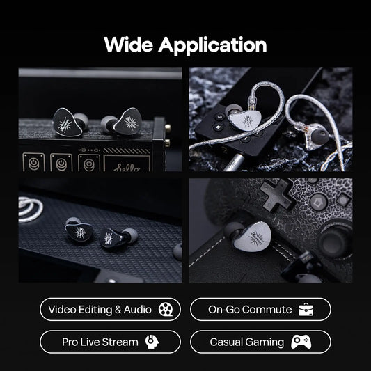 Kiwi Ears Belle 10mm DLC Dynamic Driver in-Ear Monitor, HiFi Wired Earbuds with Dual Silver-Plated Cables, Professional linsoul