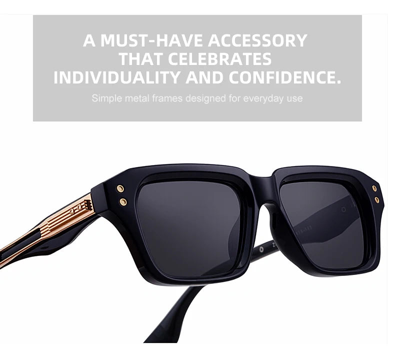 Polarized Classic Square Sunglasses Men 2026 Luxury Brand Steampunk UV400 Driving Sun Glasses For Male Trendy Small Frame Shades