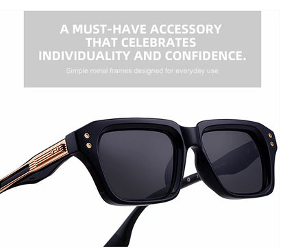 Polarized Classic Square Sunglasses Men 2026 Luxury Brand Steampunk UV400 Driving Sun Glasses For Male Trendy Small Frame Shades