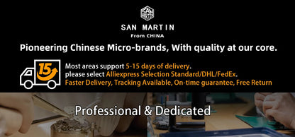 San Martin Official 39mm Guilloche MOP Dial Gada Watch Miyota 9015 Luxury Men's Automatic Mechanical Watches 10 ATM reloj SN0150