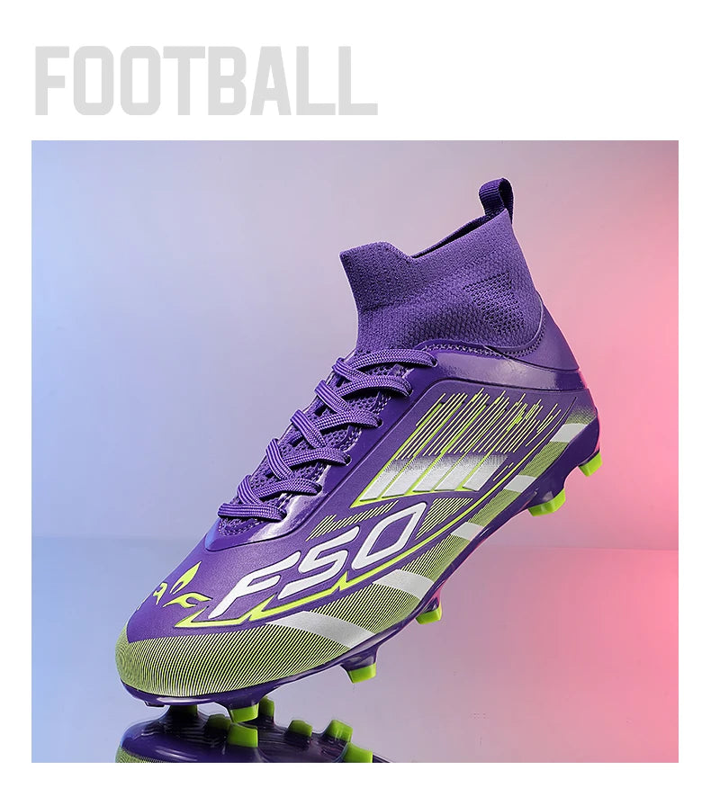New Men's Football Boots Non-Slip Boys Grass Cleats High-Quality Match Soccer Shoes Hot-Selling Sneakers Outdoor High-Top Light