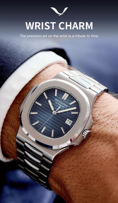 Relógio Masculino Specht&Sohne 2025 New Classic de Luxo Automático em Aço Inoxidável com Safira 8215, Relógio de Pulso Mecânico