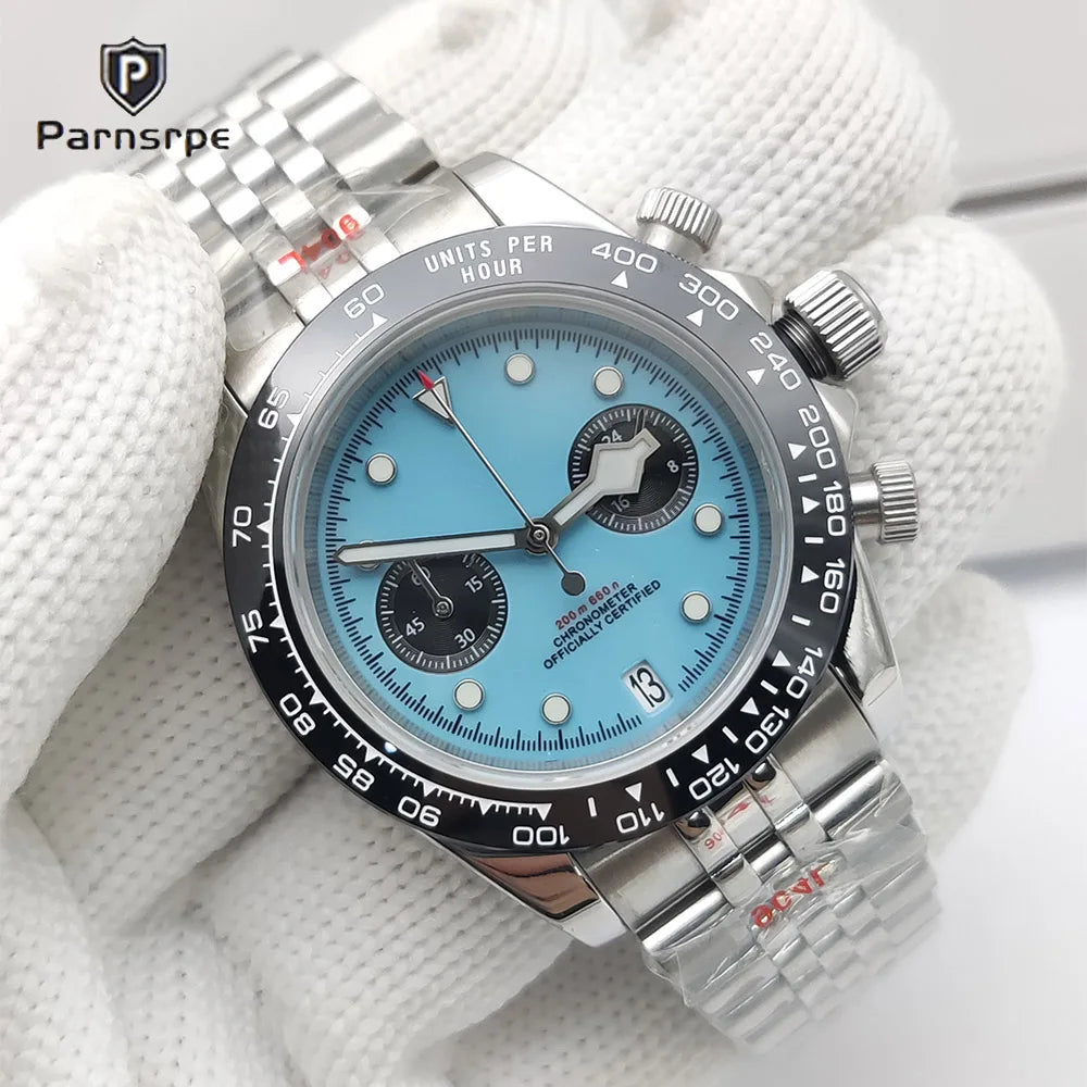 Men's watch 2025 new design vintage quartz watch 5ATM waterproof sports chronograph AR sapphire VK64 watch relogio masculino