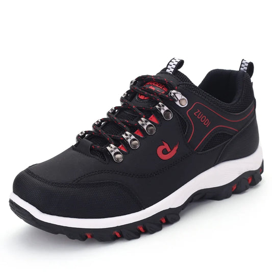 Sapatos casuais em pele para homem, ténis leves de caminhada para primavera, outono e inverno