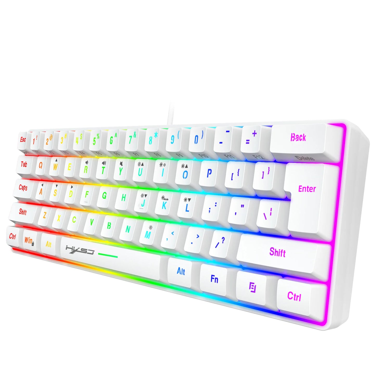 New Mini Gaming keyboard Wired Thin Film Keyboard 61-key Touch RGB Glow Multiple Quick Key Combination Suitable For Gaming Offic