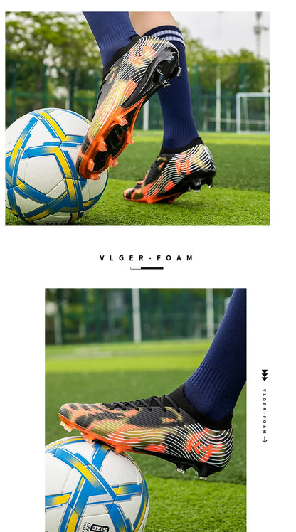 New Men's Soccer Shoes Hot-Selling Sneakers Grass Cleats High-Quality Football Boots Non-Slip Boys Match Outdoor High-Top Light