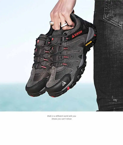 Męskie buty trekkingowe HIKEUP z zamszowej skóry – odporne na zużycie buty outdoorowe do trekkingu, chodzenia, polowania i zastosowań taktycznych