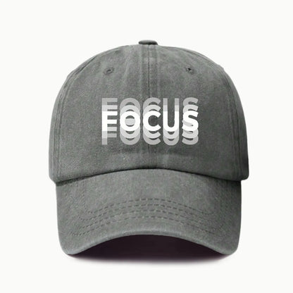 FOCUS – kšiltovka z prané bavlny s potiskem, nastavitelná, klasický styl, sportovní kšiltovka typu „duckbill“ pro muže i ženy