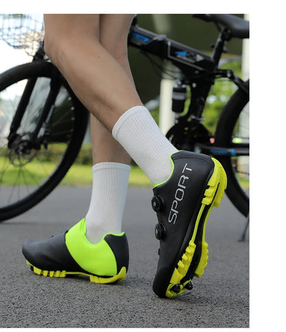 Ultra-Light Cycling Shoes, Breathable and Lightweight, SPD-Compatible Hard Soles for Road Mountain Bike Competition Training