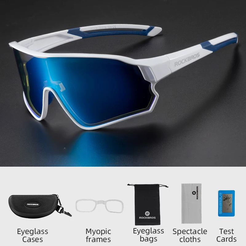 ROCKBROS Polarized Bike Glasses UV400 Sun Protection Cycling Sunglasses Ultralight Large Frame MTB Road Bicycle Eyewear Glasses