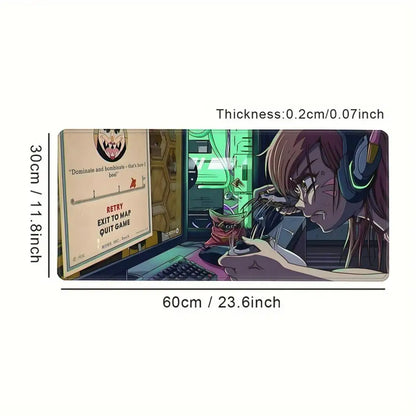 Anime-tyylinen pelityttö Overwatch -suuri hiirimatto 900x400 kannettavalle ja toimistoon, kuminen pehmeä pöytämatto, tietokoneen näppäimistölle, HD-painatus, XXL-hiirimatto
