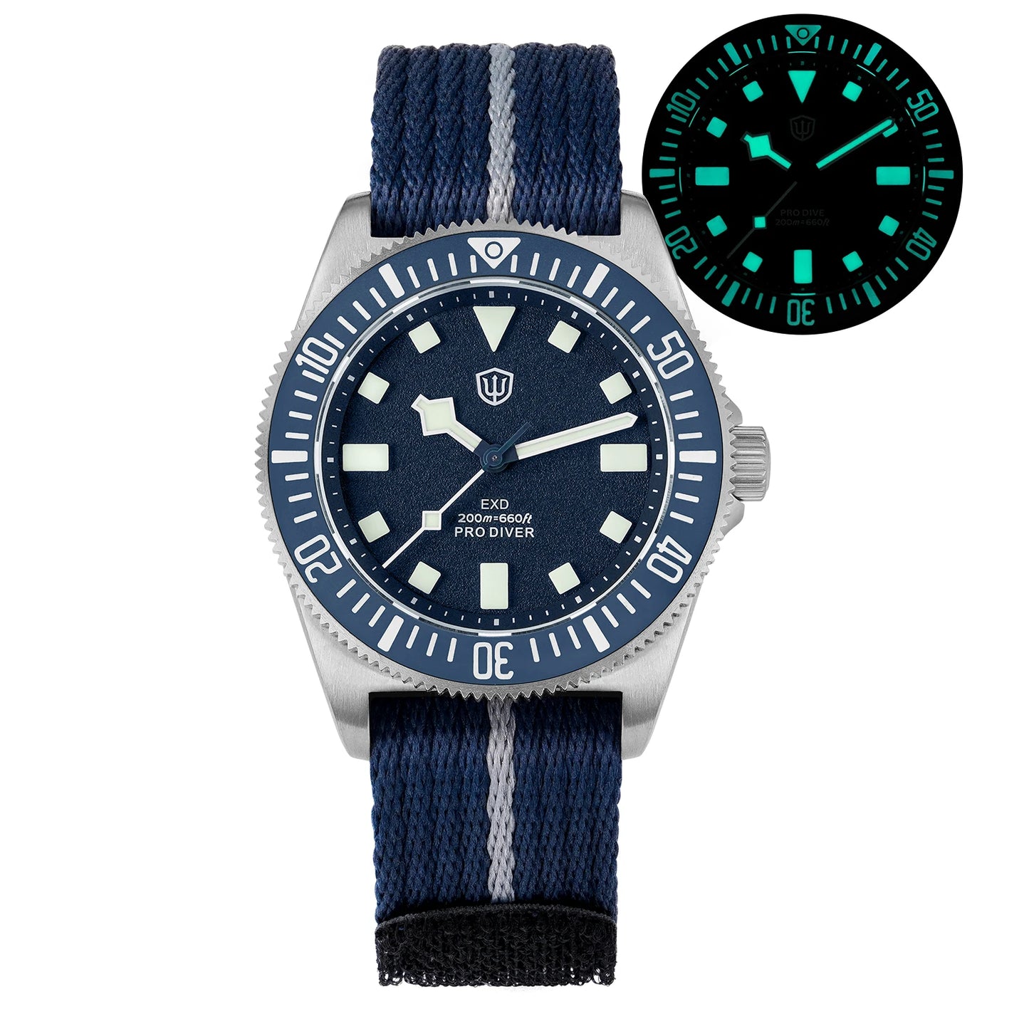 Watchdives EXD 40Mm Titanium Dive Watch Men's VH31 Sweep Quartz Watches 200 Waterproof AR Sapphire BGW9 Luminous 316L Wristwatch