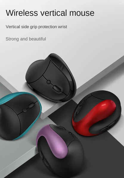 BTS-908 Ratón vertical recargable superventas, ratón inalámbrico ergonómico con receptor USB 2.4G, 1600 DPI ajustables y 6 botones