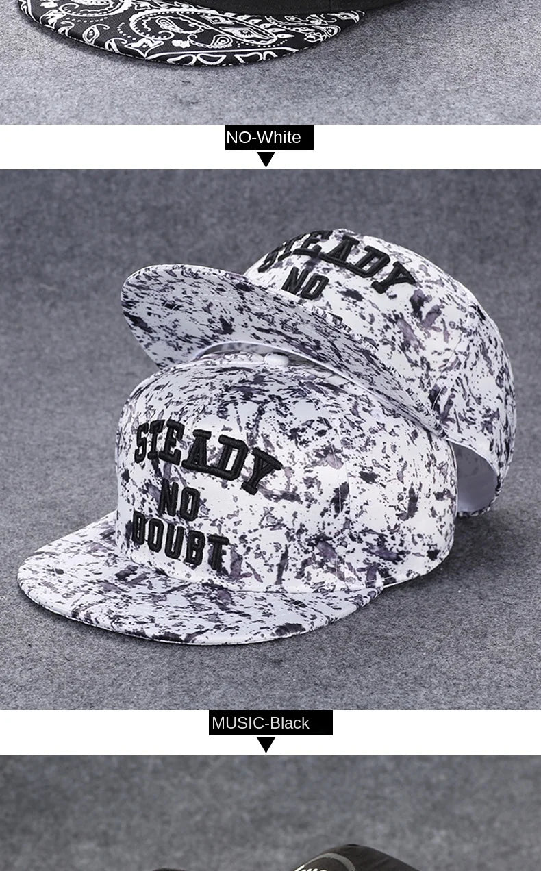 Men's Letter Embroidery Tide All-Match Flat Brim Baseball Cap Ladies Summer Hip-Hop Hat Outdoor Shade Adjustable Peaked Cap