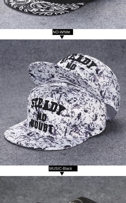 Men's Letter Embroidery Tide All-Match Flat Brim Baseball Cap Ladies Summer Hip-Hop Hat Outdoor Shade Adjustable Peaked Cap