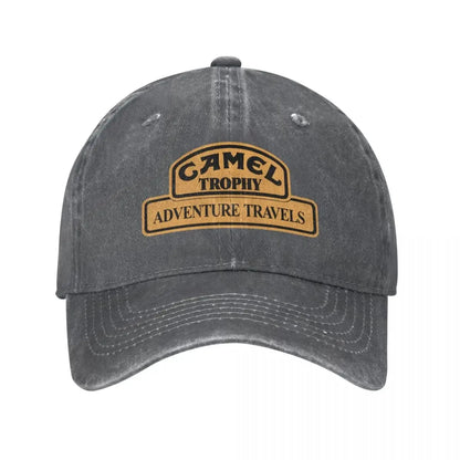 Retro Camel Trophy Racing baseballkasket til mænd og kvinder i distressed denim, snapback-kasket til udendørs brug om sommeren, ustruktureret blød kasket