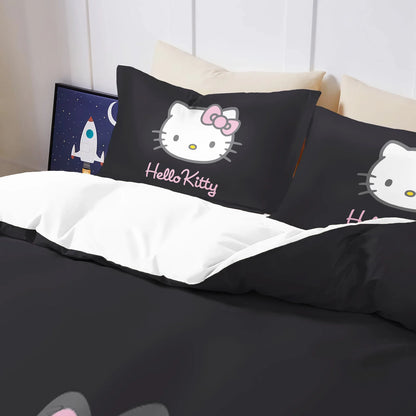 Hello Kitty Duvet Cover Set Comforter Bedding 3D Children's Bedding Set 3-Piece 1 Quilt Cover King Size