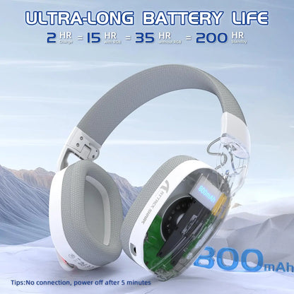 Cuffie da gaming wireless MAMBASNAKE x ATTACK SHARK L90 RGB – Cuffie da gaming pieghevoli Tri-Mode Bluetooth 2.4G wireless e cablate con microfono rimovibile
