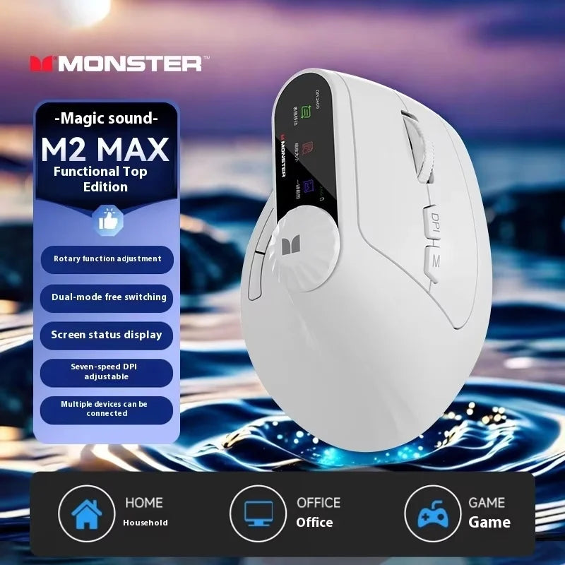 Monster M2 PRO MAX Gaming Mouse Rechargeable Dual Mode DPI Lightweight Custom & Comfortable Ergonomic Wireless Mouse Sensitive