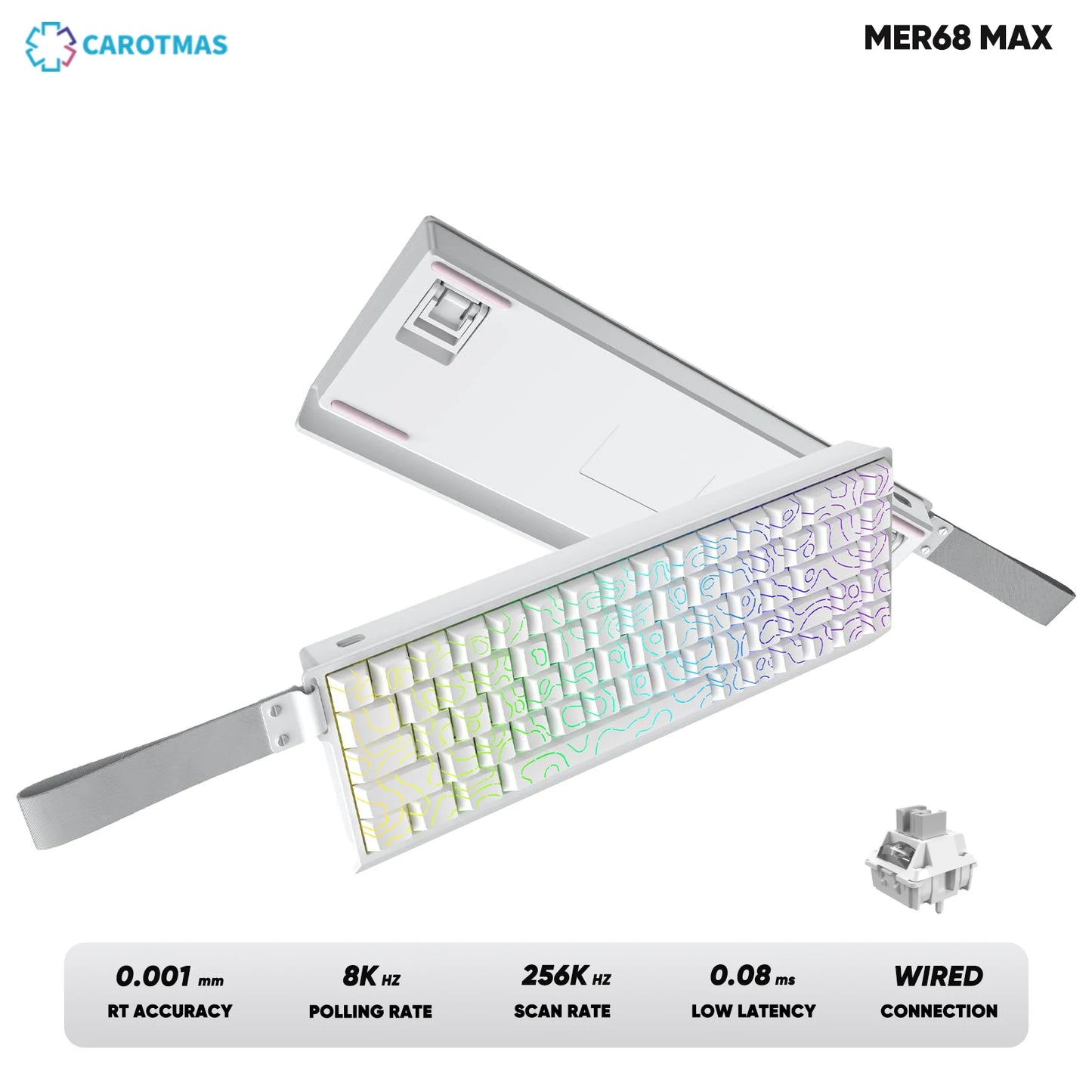 IROK Carotmas Mercury68 Mercury 68 Mercury68 Pro Mercury68 Max RT 0.001mm 8K Teclado mecânico magnético gaming com fios