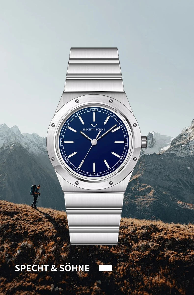New Arrivals 2026 Specht & Söhne Luxury Watch 38MM Men's Quartz Super Slim Stainless Steel Sapphire Crystal 50M Water Resistant