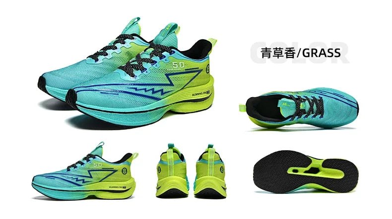 Herren-Sportschuhe – professionelle, gedämpfte Laufschuhe mit Carbonplatte, atmungsaktive Schnür-Sneaker für Freizeit, Marathon und Training