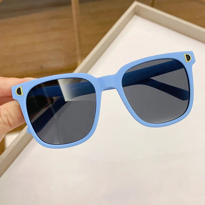Kids Retro Square Sunglasses for Boys Girls, UV400 Protection Trendy D-Logo Sun Glasses, Fashion Children's Outdoor Eyewear