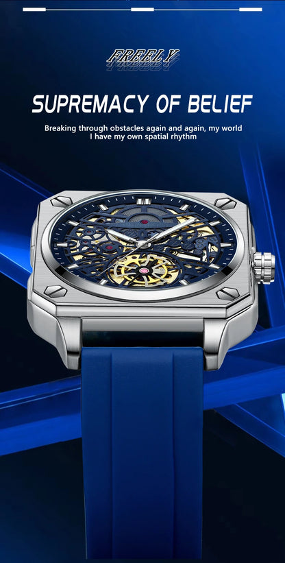 BINBOND mechanical wristwatches for men luxury luminous waterproof automatic accurate tourbillon men's watch skeleton reloj
