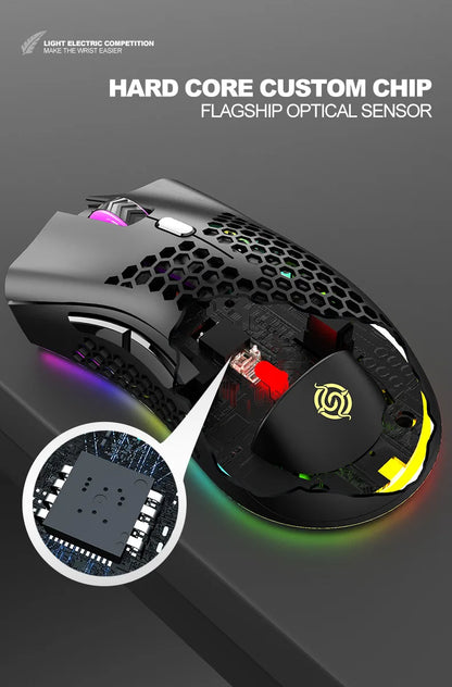 BM600 Rechargeable USB 2.4G Wireless RGB Light Honeycomb Gaming Mouse Desktop PC Computers Notebook Laptop Mice Mause Gamer