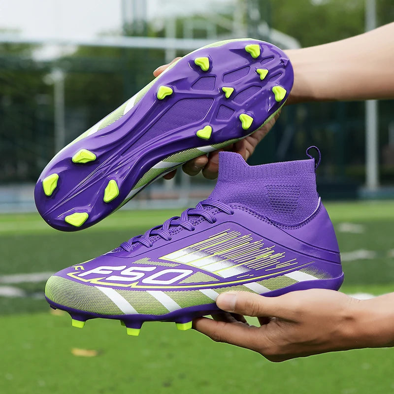 New Men's Football Boots Non-Slip Boys Grass Cleats High-Quality Match Soccer Shoes Hot-Selling Sneakers Outdoor High-Top Light