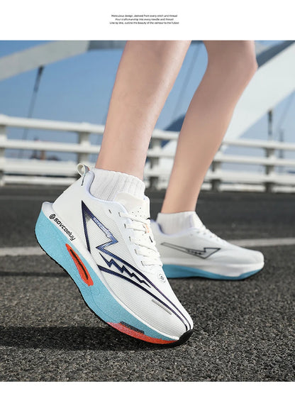 Zapatillas de running con placa de carbono para maratón, deportivas, transpirables, ligeras, cómodas y antideslizantes para hombre y mujer