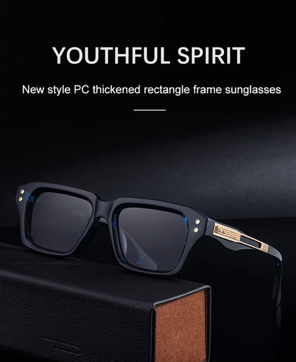 Polarized Classic Square Sunglasses Men 2026 Luxury Brand Steampunk UV400 Driving Sun Glasses For Male Trendy Small Frame Shades
