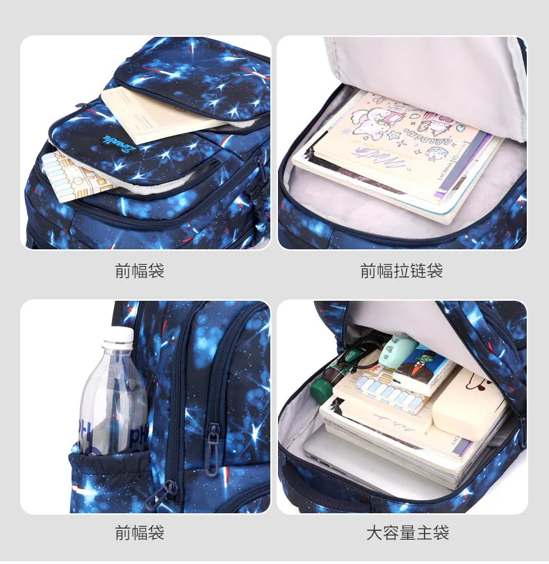 Mochila com Rodas Fortnite Anime, Impermeável, de Grande Capacidade, para Estudante — Saco Escolar Casual de Viagem com Carrinho e Subida Fácil de Escadas