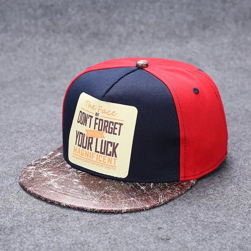 Men's Letter Embroidery Tide All-Match Flat Brim Baseball Cap Ladies Summer Hip-Hop Hat Outdoor Shade Adjustable Peaked Cap